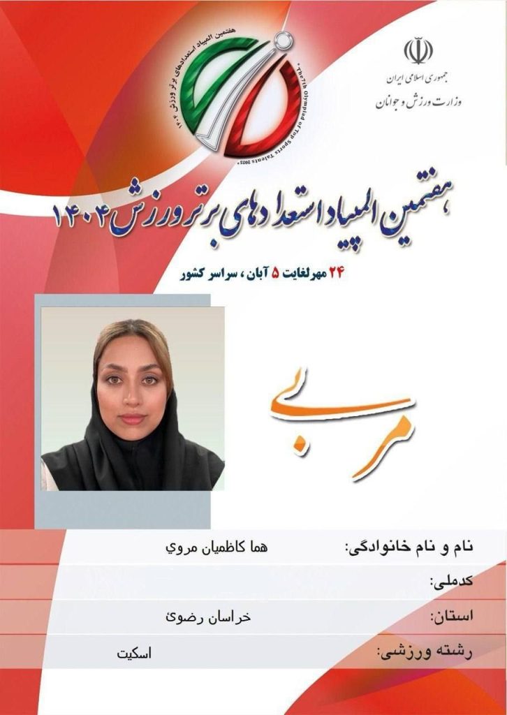 هما کاظمیان مربی باشگاه تیزپا اسکیت مشهد- مربی تیم منتخب استان خراسان رضوی